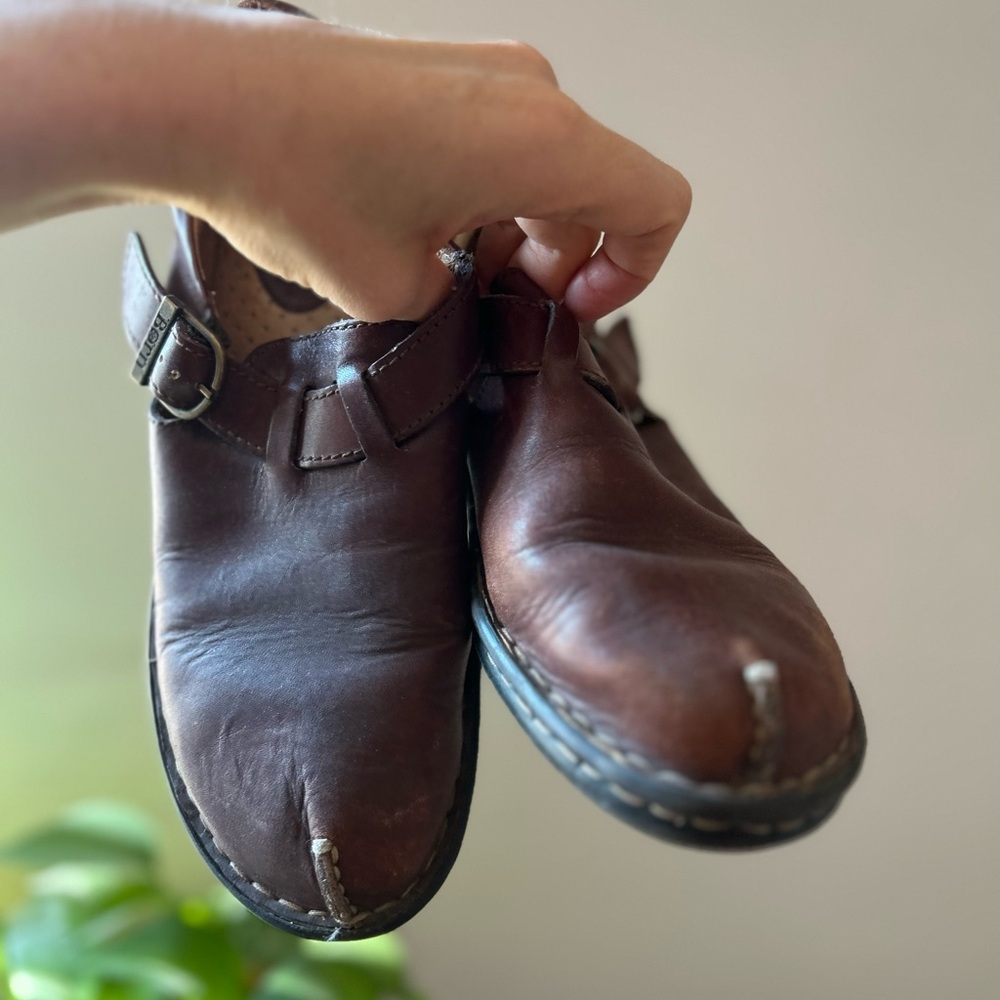Born | Brown Leather Buckle Loafers  ~ Slip On ~ Y2K ~ 90's ~ Size 8.5 40 - Picture 4 of 4